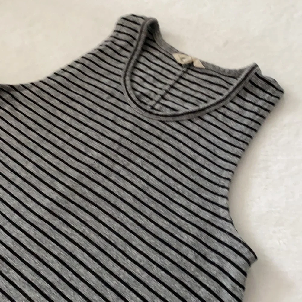Madewell | Highpoint Tank Dress Sleeveless Above Knee G2326 Gray/Black Stripe S - Picture 6 of 16